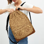 Mayan Calendar Print Drawstring Backpack