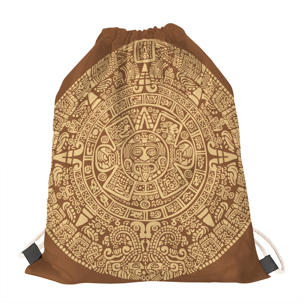 Mayan Calendar Print Drawstring Bag
