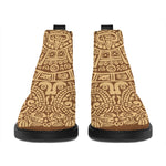 Mayan Calendar Print Flat Ankle Boots