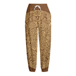 Mayan Calendar Print Fleece Lined Knit Pants