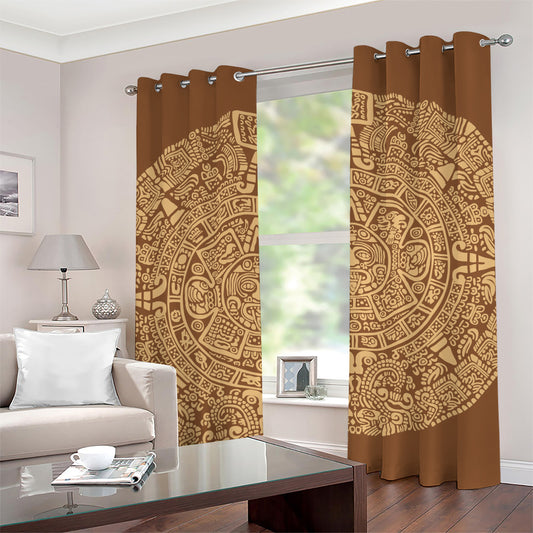 Mayan Calendar Print Grommet Curtains