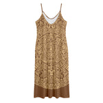 Mayan Calendar Print Jersey Midi Cami Dress