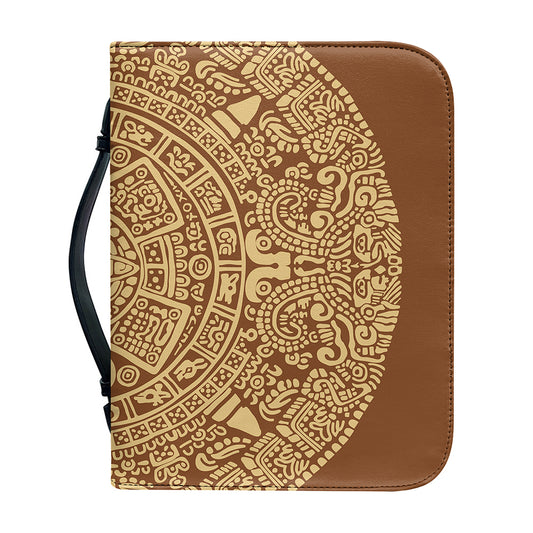 Mayan Calendar Print Leather Bible Cover