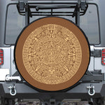 Mayan Calendar Print Leather Spare Tire Cover