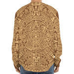 Mayan Calendar Print Long Sleeve Baseball Jersey