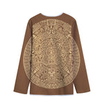 Mayan Calendar Print Long Sleeve Short Coat