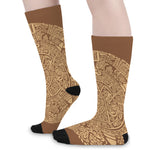 Mayan Calendar Print Long Socks