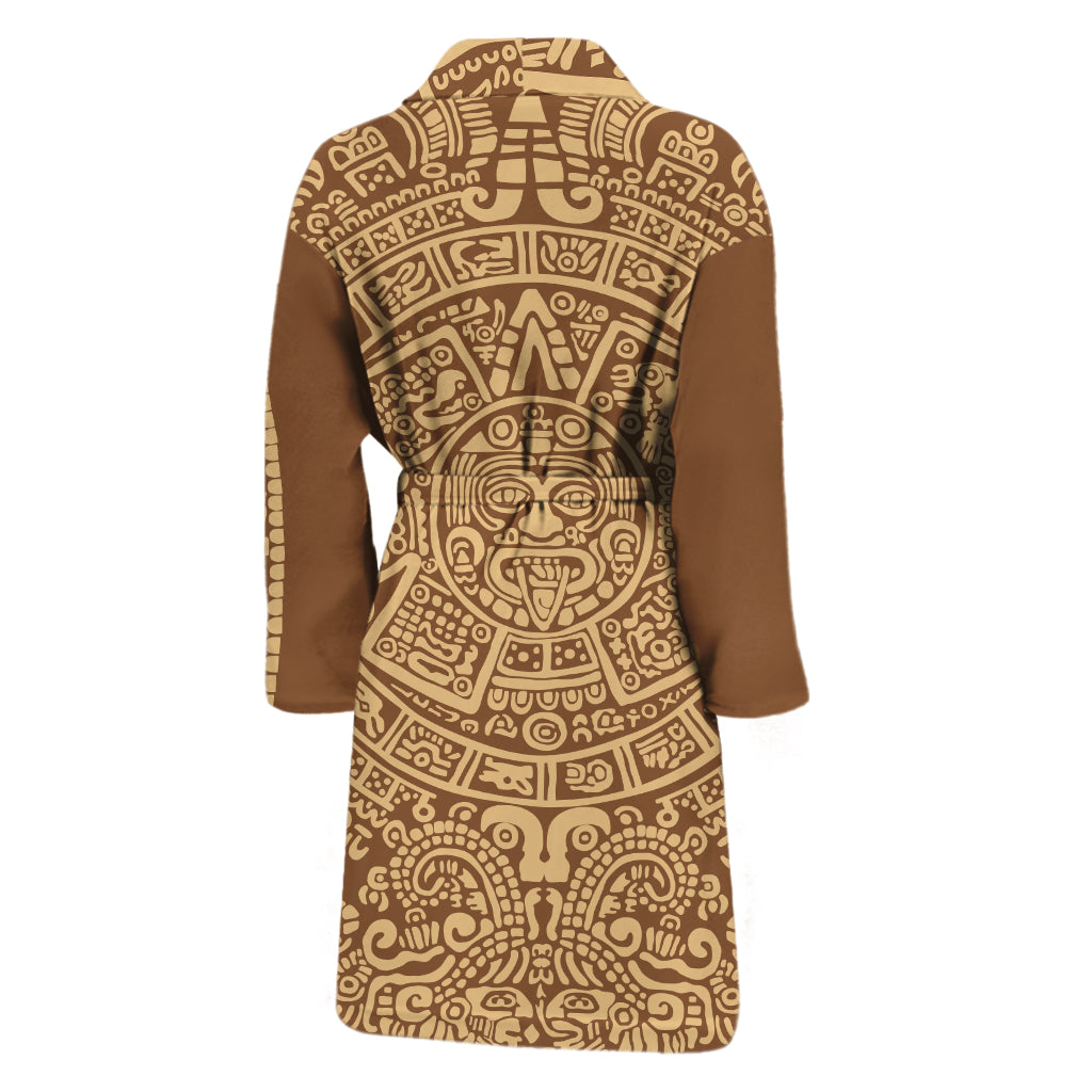 Mayan Calendar Print Men's Bathrobe