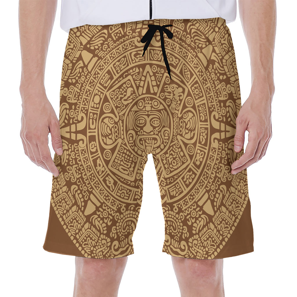 Mayan Calendar Print Men's Beach Shorts