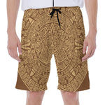 Mayan Calendar Print Men's Beach Shorts