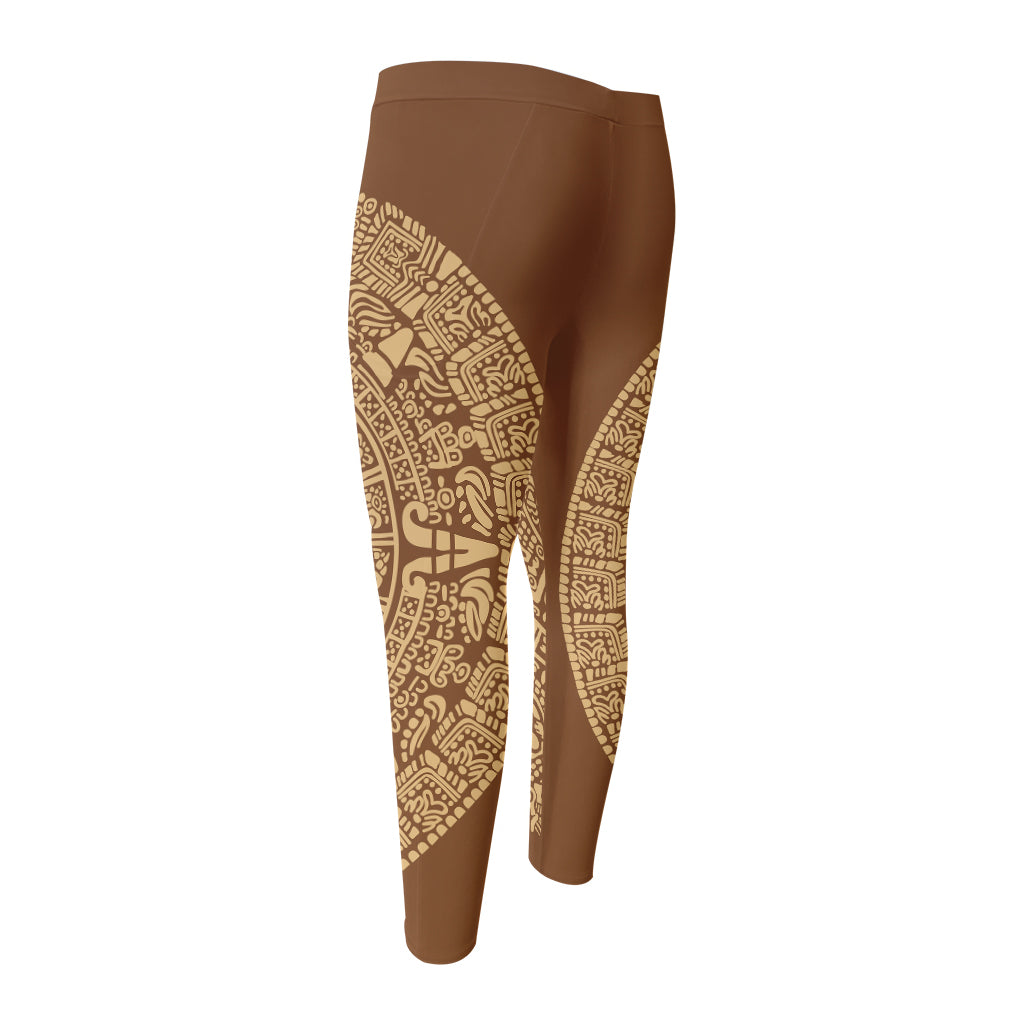 Mayan Calendar Print Men's Compression Pants