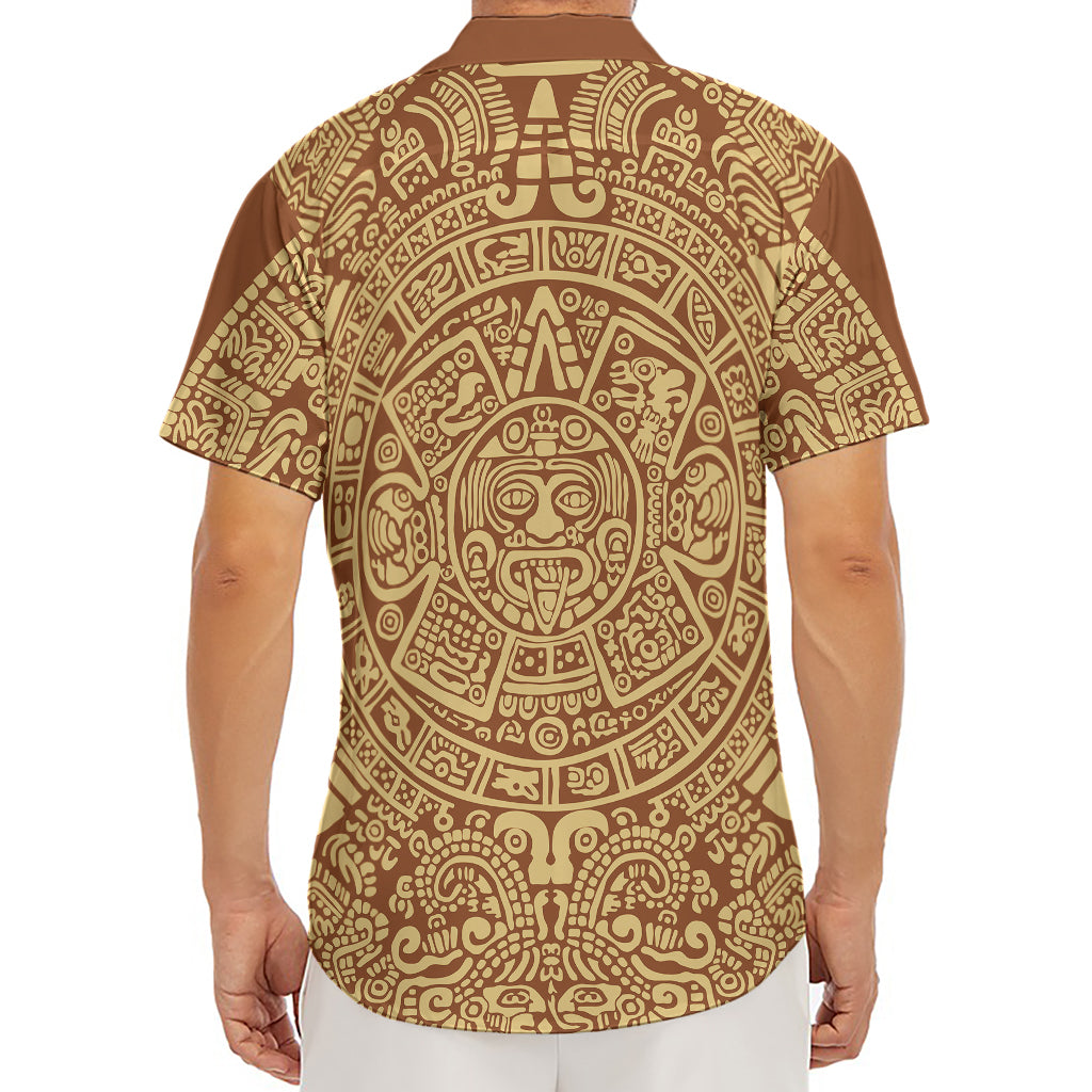 Mayan Calendar Print Men's Deep V-Neck Shirt