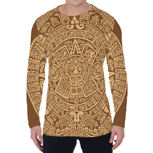 Mayan Calendar Print Men's Long Sleeve T-Shirt