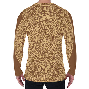 Mayan Calendar Print Men's Long Sleeve T-Shirt