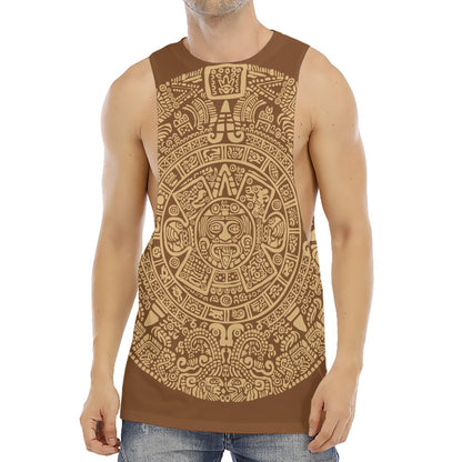 Mayan Calendar Print Men's Muscle Tank Top