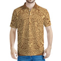 Mayan Calendar Print Men's Polo Shirt