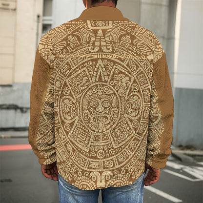 Mayan Calendar Print Men's Shirt Jacket