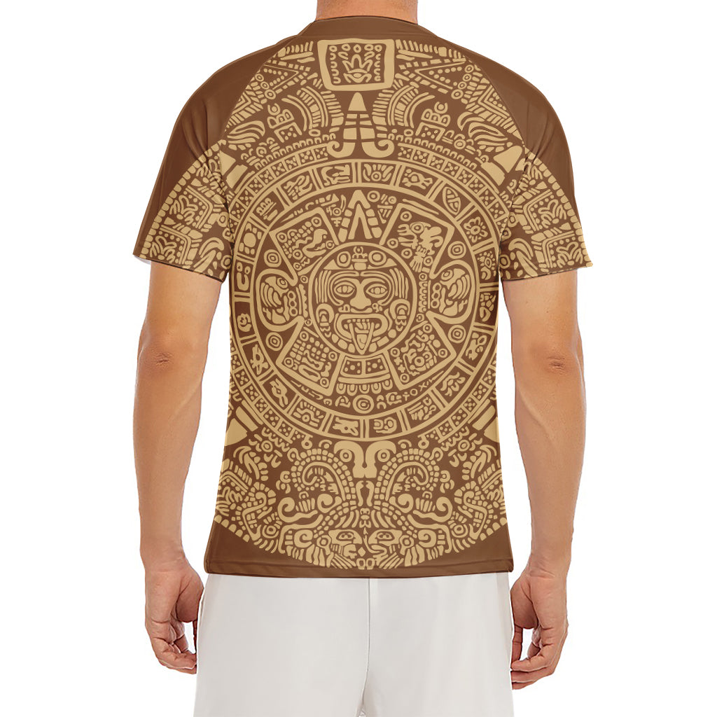 Mayan Calendar Print Men's Short Sleeve Rash Guard