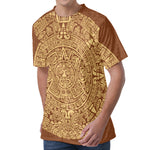 Mayan Calendar Print Men's Velvet T-Shirt
