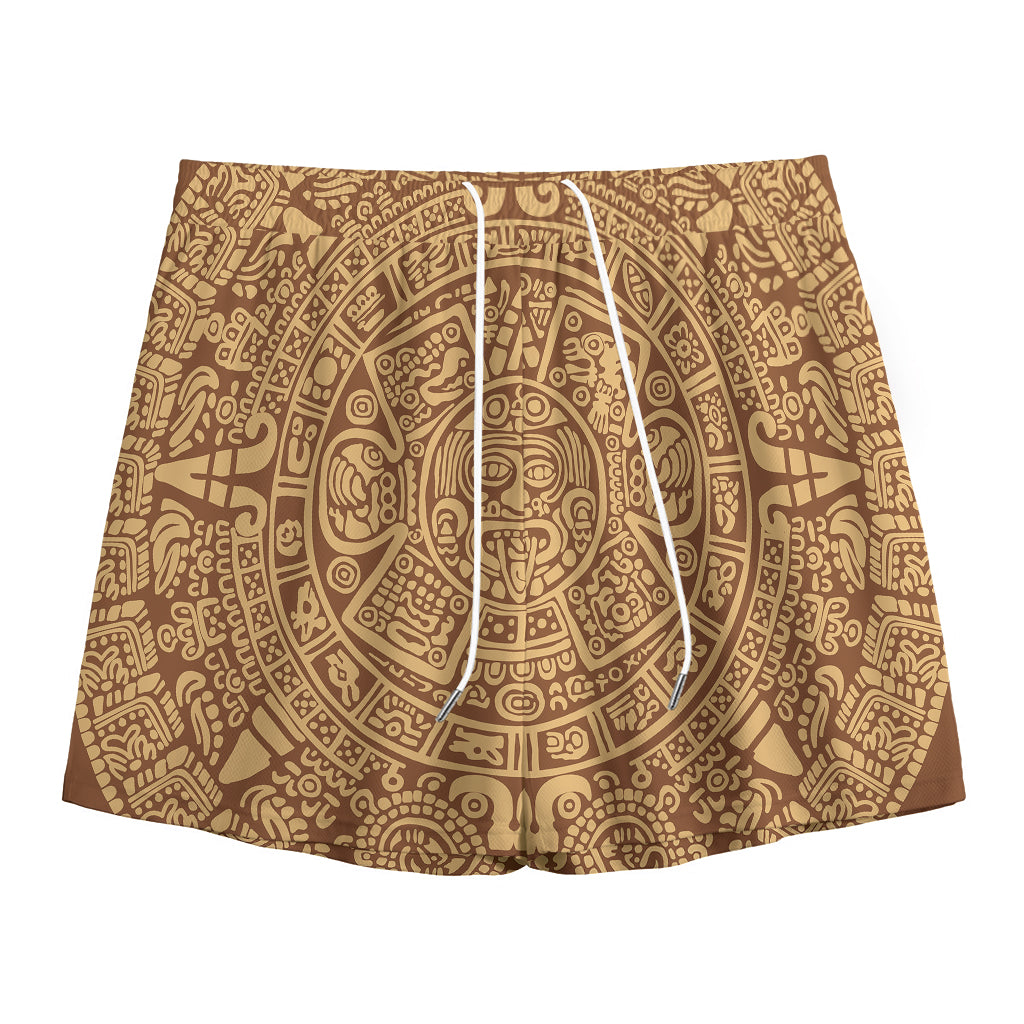 Mayan Calendar Print Mesh Shorts