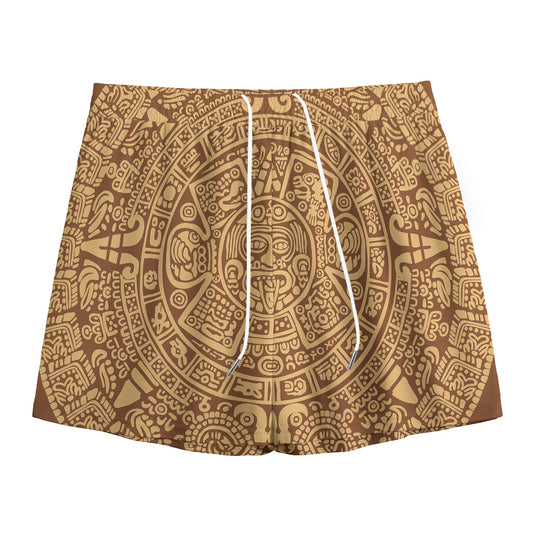 Mayan Calendar Print Mesh Shorts