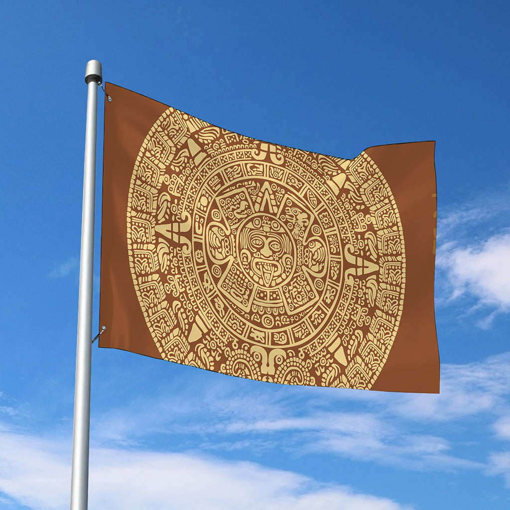 Mayan Calendar Print Polyester Flag