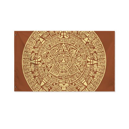 Mayan Calendar Print Polyester Flag