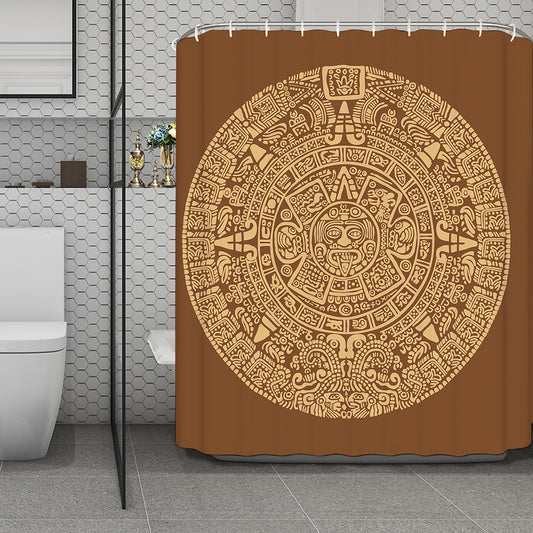 Mayan Calendar Print Polyester Shower Curtain