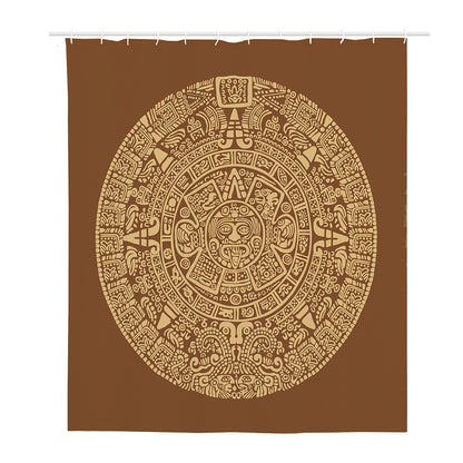 Mayan Calendar Print Polyester Shower Curtain