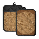 Mayan Calendar Print Pot Holders With Pocket