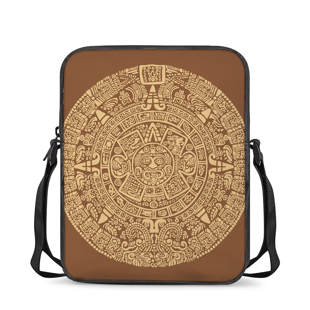 Mayan Calendar Print Rectangular Crossbody Bag