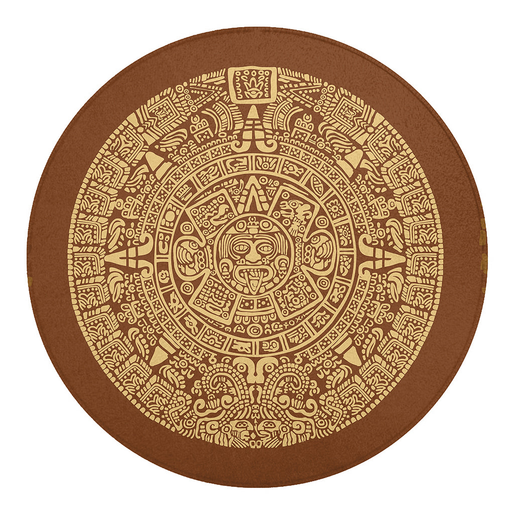 Mayan Calendar Print Round Blanket