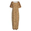 Mayan Calendar Print Short Sleeve Long Nightdress