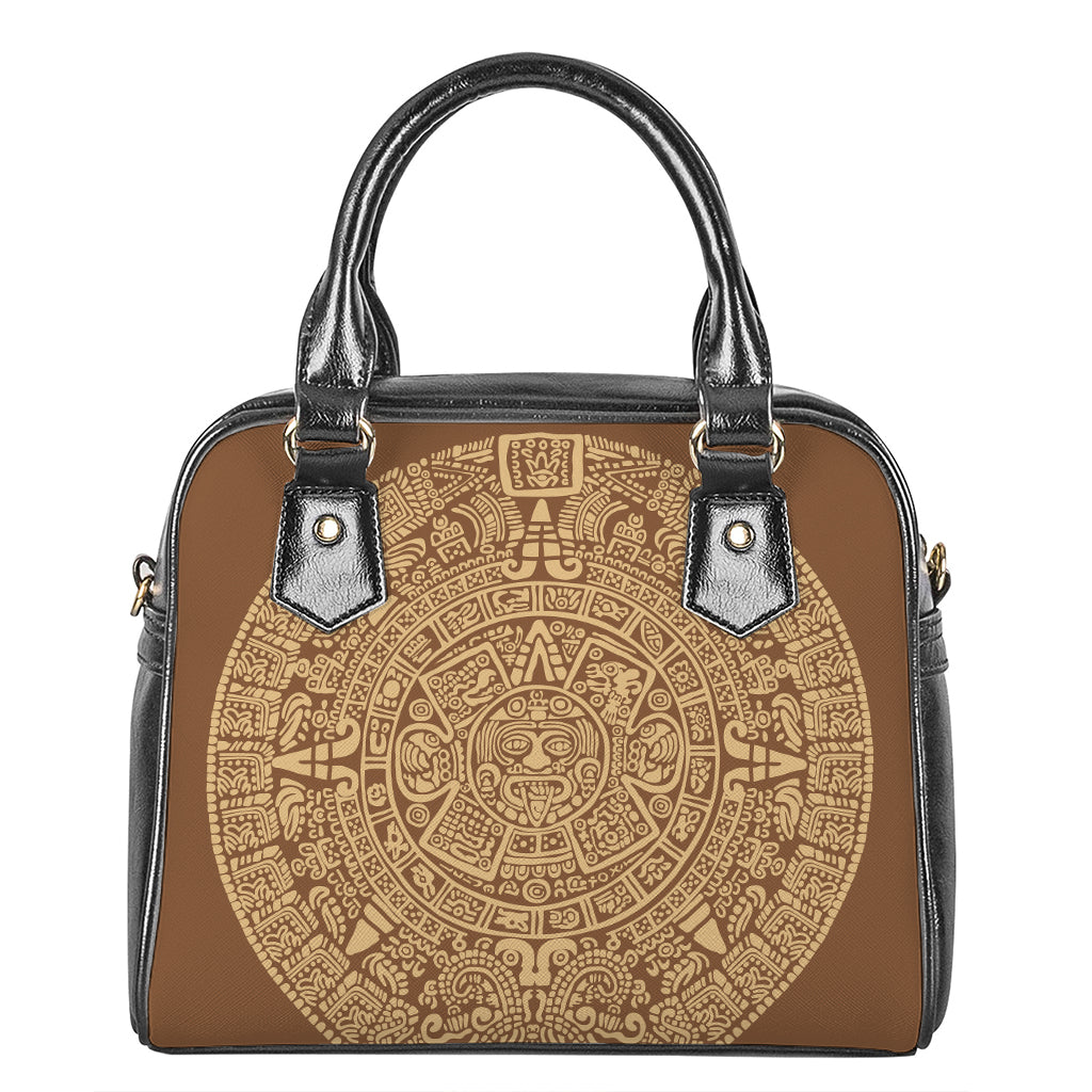 Mayan Calendar Print Shoulder Handbag