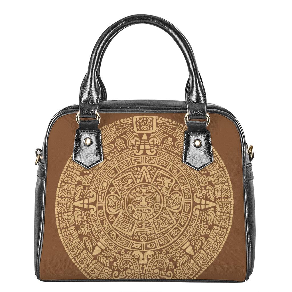 Mayan Calendar Print Shoulder Handbag
