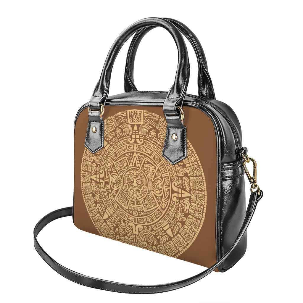 Mayan Calendar Print Shoulder Handbag