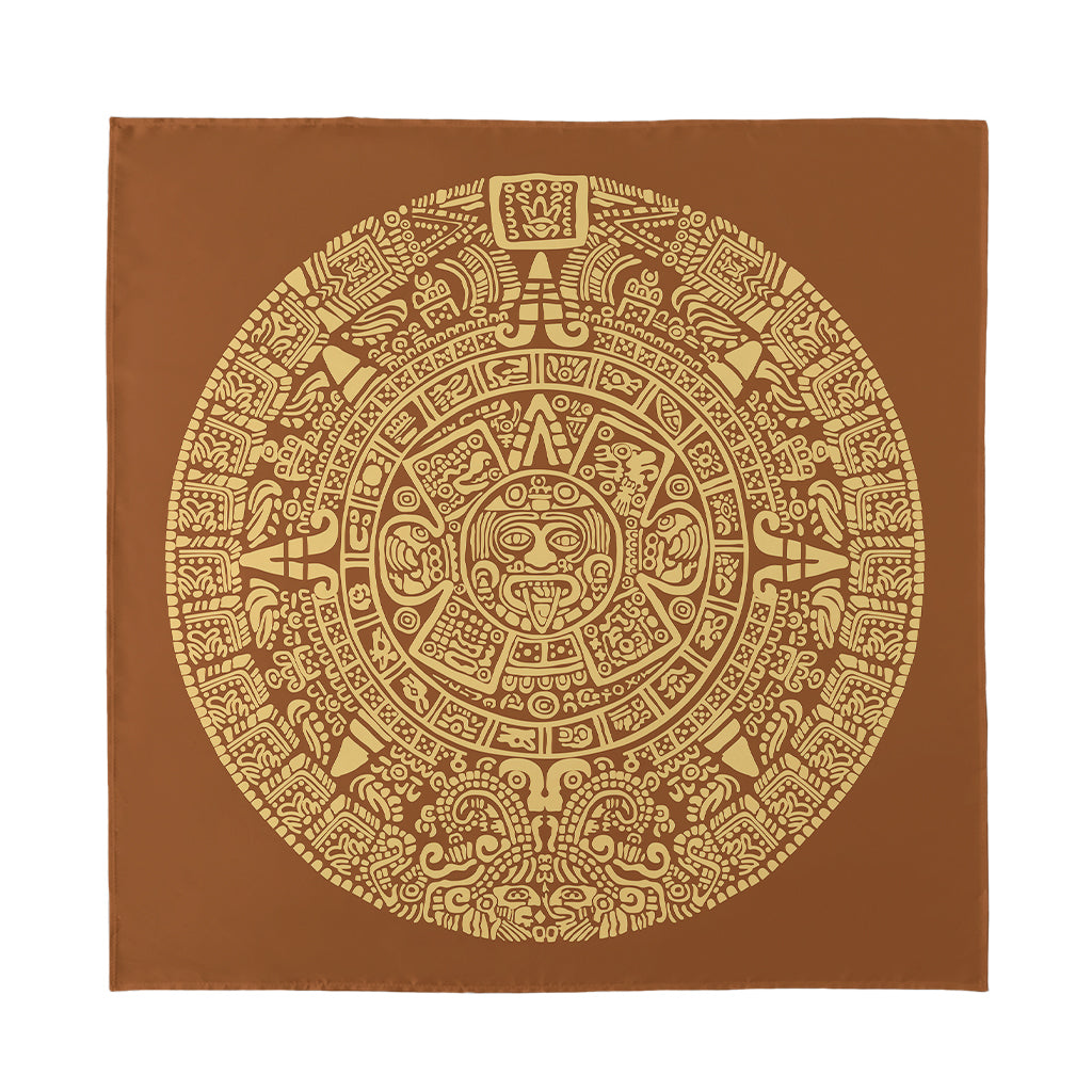 Mayan Calendar Print Silk Bandana