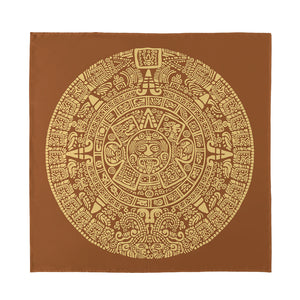 Mayan Calendar Print Silk Bandana