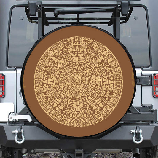 Mayan Calendar Print Tire Cover