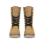 Mayan Calendar Print Winter Boots