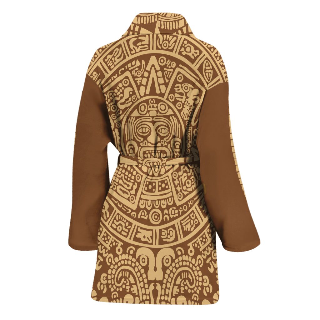 Mayan Calendar Print Women's Bathrobe