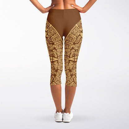 Mayan Calendar Print Women's Capri Leggings