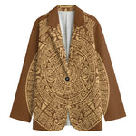 Mayan Calendar Print Women's Cotton Blazer