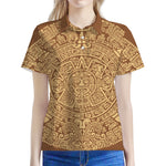 Mayan Calendar Print Women's Polo Shirt