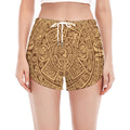 Mayan Calendar Print Women's Split Running Shorts