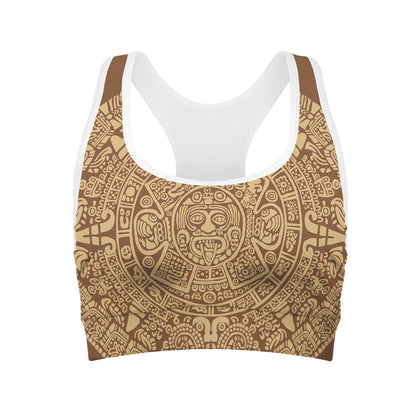Mayan Calendar Print Women's Sports Bra