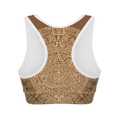 Mayan Calendar Print Women's Sports Bra