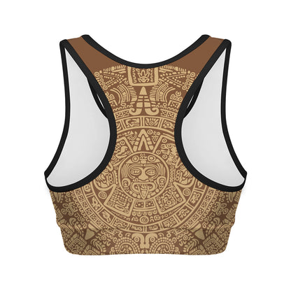 Mayan Calendar Print Women's Sports Bra