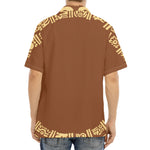 Mayan Circle Symbol Print Aloha Shirt