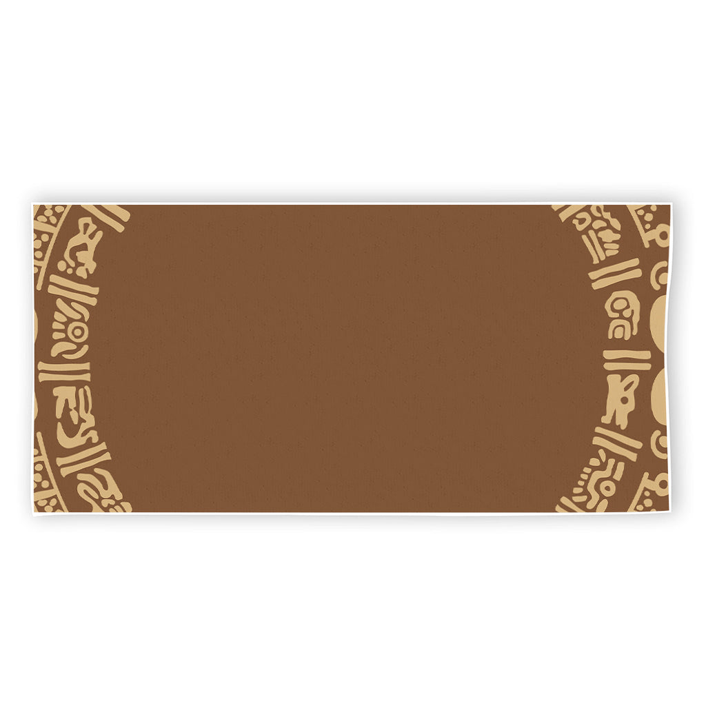 Mayan Circle Symbol Print Beach Towel